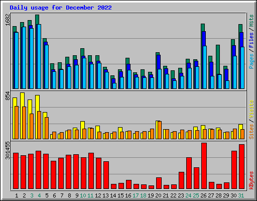 Daily usage for December 2022