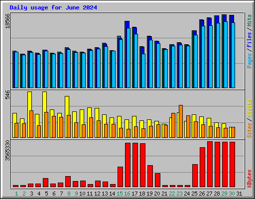 Daily usage for June 2024