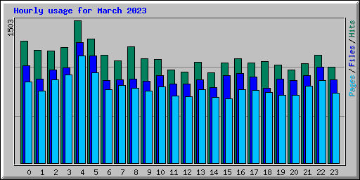 Hourly usage for March 2023